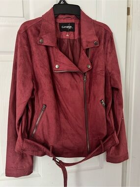 4/$100 George Red Suede Moto Jacket - Women’s size XL
